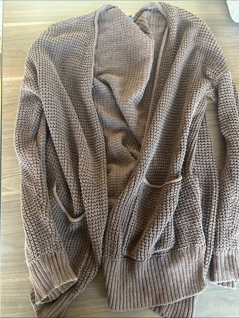 Universal Thread Brown Open-Front Knit Cardigan